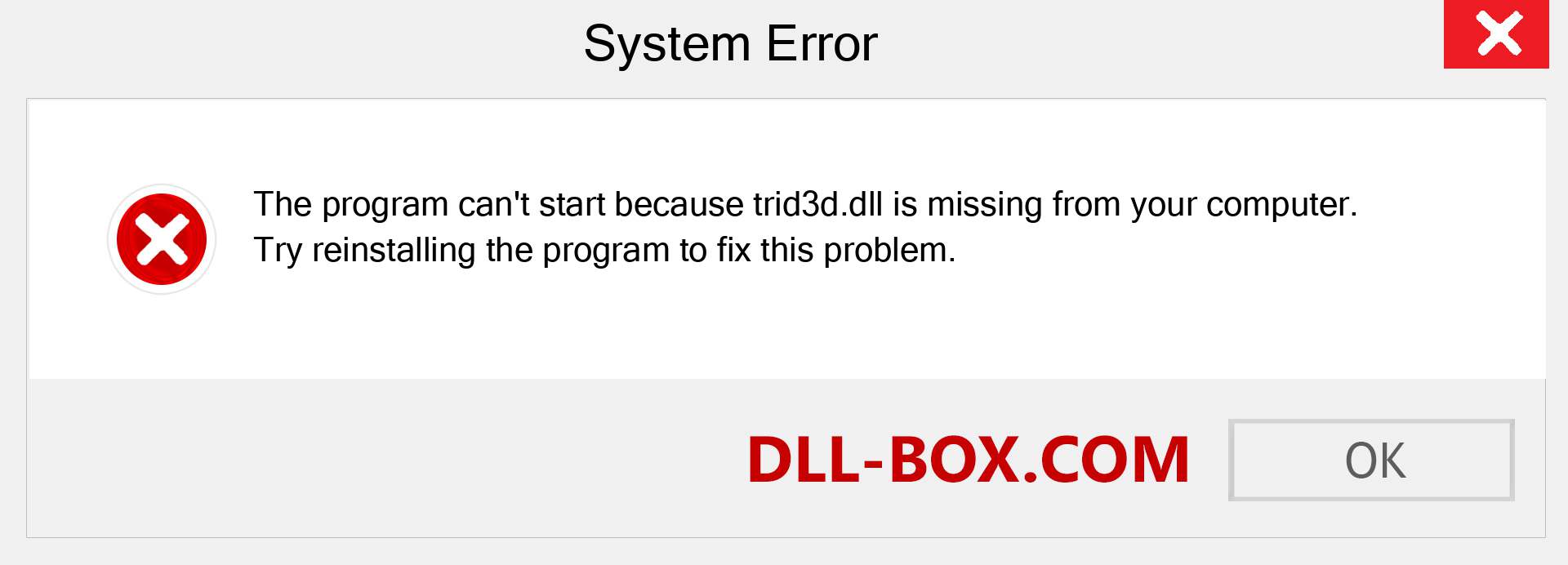  trid3d.dll file is missing?. Download for Windows 7, 8, 10 - Fix  trid3d dll Missing Error on Windows, photos, images
